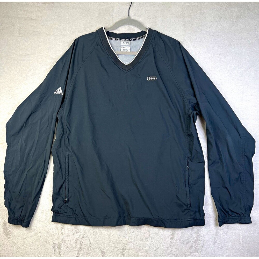 adidas ClimaProof Men’s Black L Pullover Jacket Audi Logo Pockets